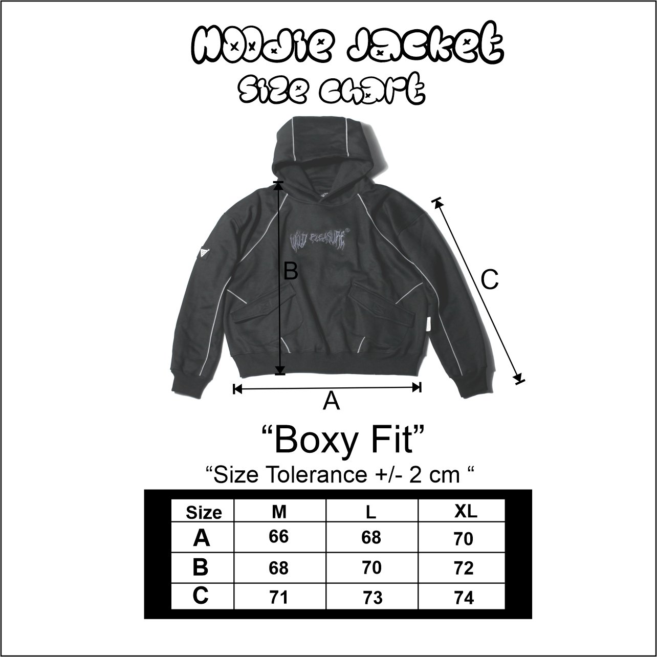 Wild Pleasure - Hoodie Boxy V.1 Heavyweight Pattern Drafting Reflective - Gambar 11