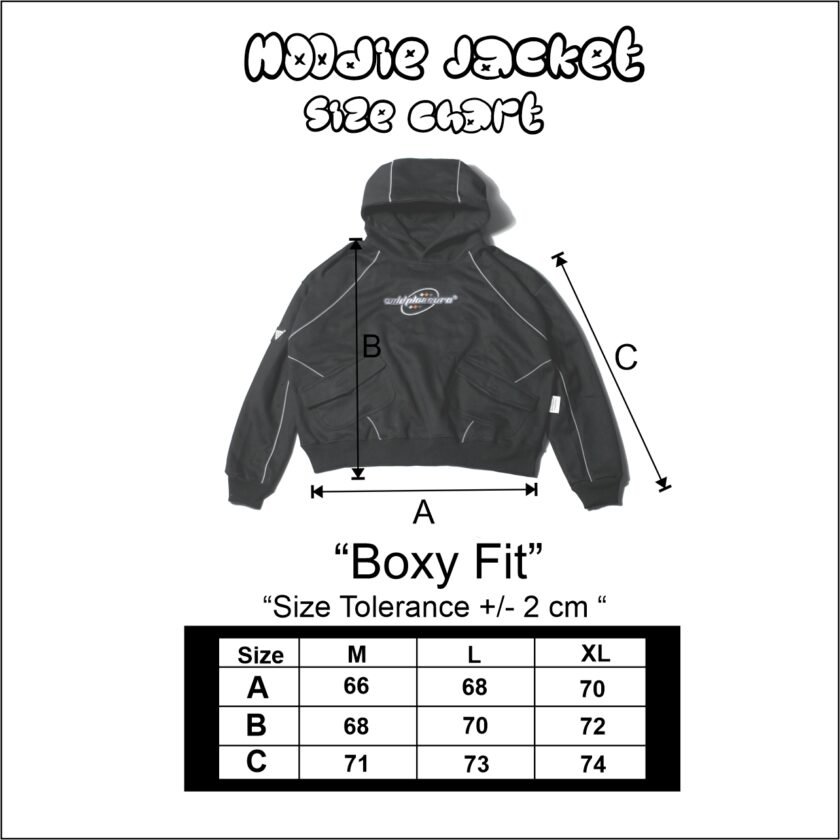Wild Pleasure - Hoodie Boxy V.2 Heavyweight Pattern Drafting Reflective - Gambar 10