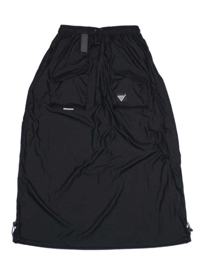 Wild Pleasure - Skirt Pocket Essentials Longskirt Cargo Nylon Crinkle Hitam Gorpcore Streetwear Techwear Pocket