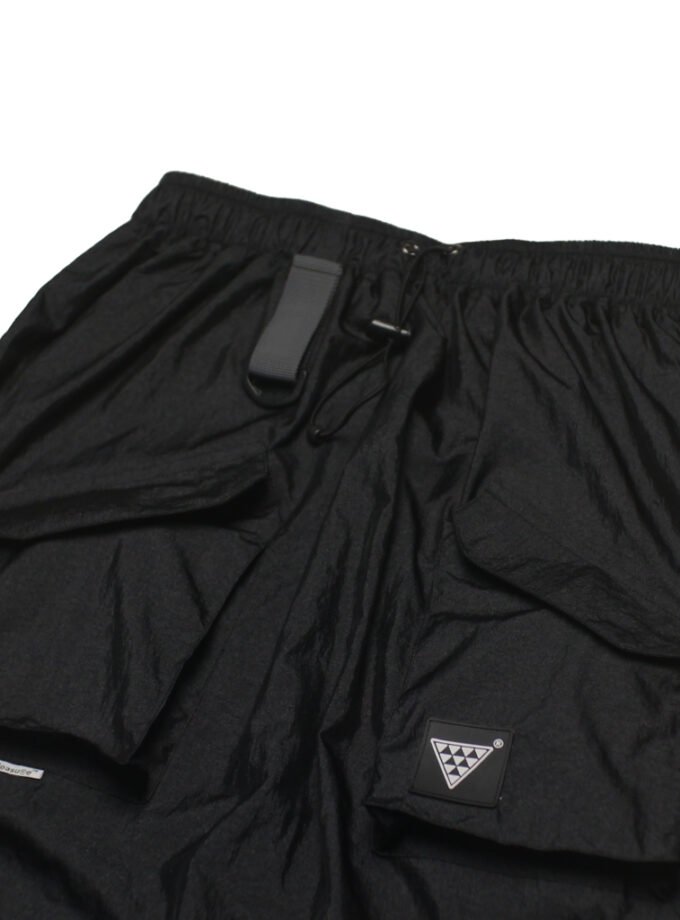Wild Pleasure - Skirt Pocket Essentials Longskirt Cargo Nylon Crinkle Hitam Gorpcore Streetwear Techwear Pocket