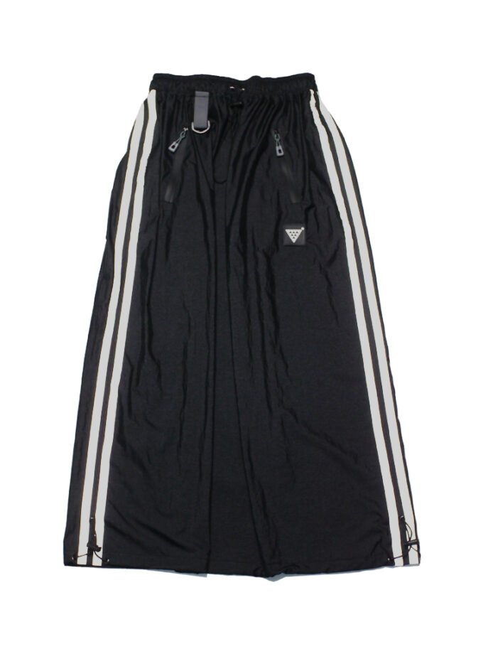Wild Pleasure - Skirt Reflective Longskirt Cargo Nylon Crinkle Hitam Gorpcore Streetwear Techwear Pocket