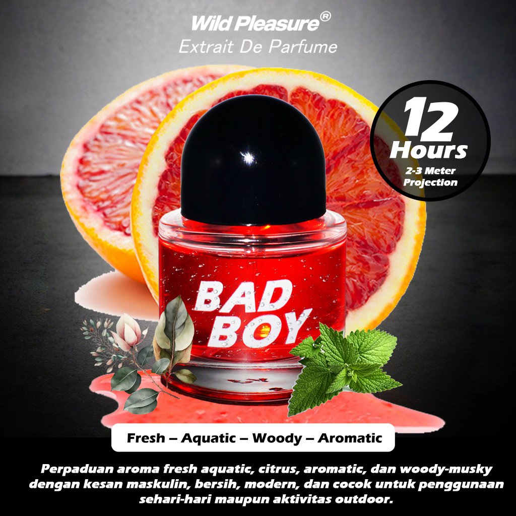 Wild Pleasure - Extrait De Parfum Man Luxury Essentials 12 Jam Proyeksi 2-3 Meter fresh - Gambar 3
